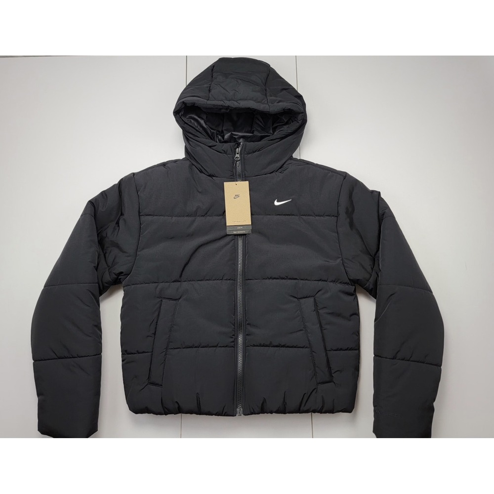 Nike Therma-FIT Hooded Puffer Jacket Black Size XS Womens HV5295-010 New